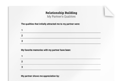 Relationship Worksheets  Therapist Aid