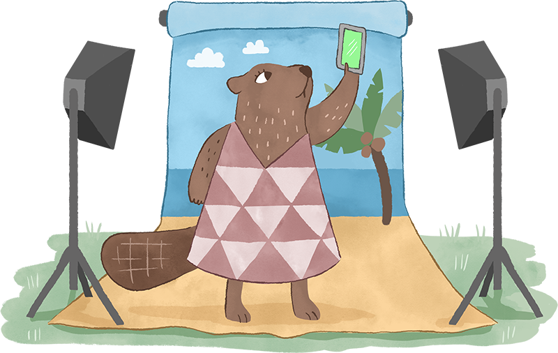 beaver taking selfies