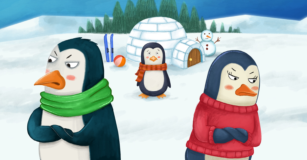 The Penguin with Two Homes: An educational story about divorce | Interactive | Therapist Aid