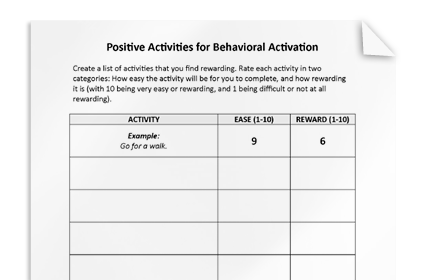 Positive Activities for Behavioral Activation