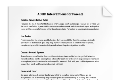ADHD Interventions for Parents