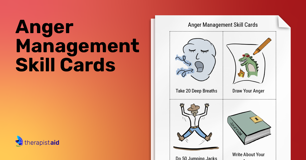 Anger Management Skill Cards (Worksheet)  Therapist Aid Intended For Anger Management Worksheet For Teens