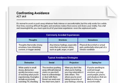 Confronting Avoidance: ACT Skill