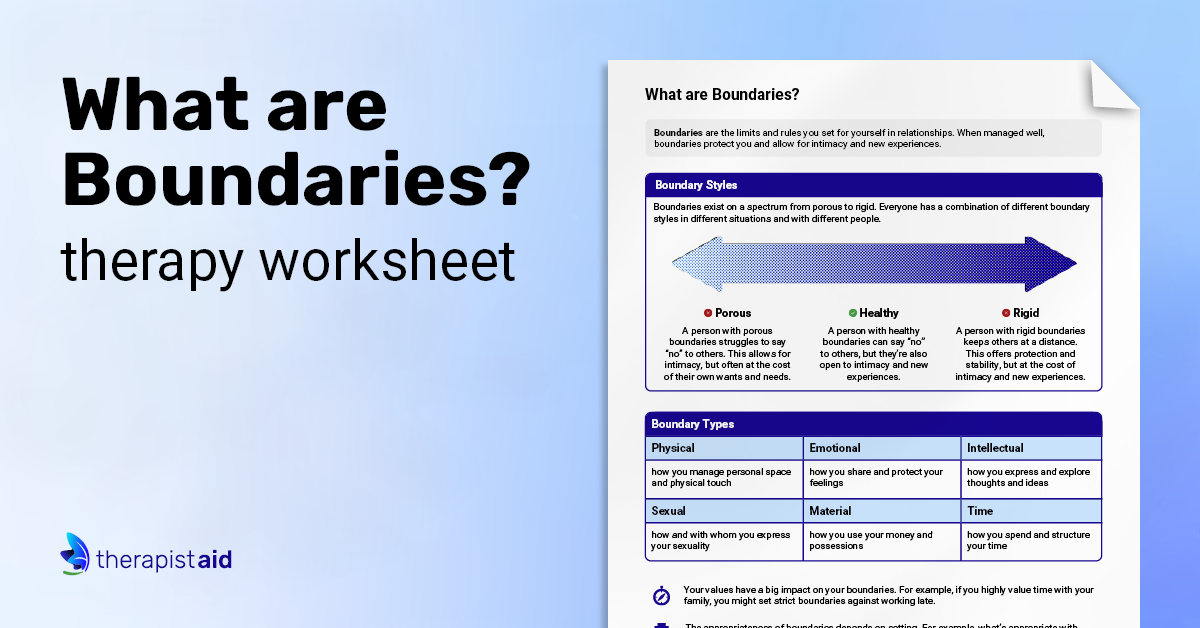 Boundaries Info Sheet (Worksheet) | Therapist Aid