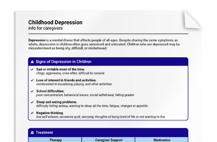 Childhood Depression: Info for Caregivers