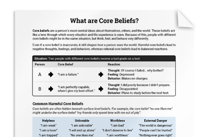 Core Beliefs Info Sheet