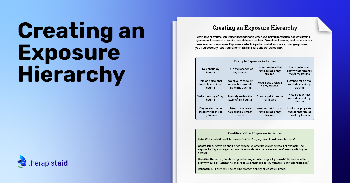 Creating an Exposure Hierarchy (Worksheet) | Therapist Aid