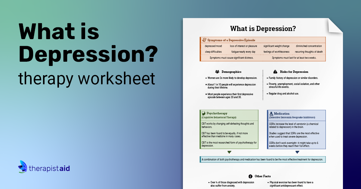 Depression Info Sheet (Worksheet) | Therapist Aid