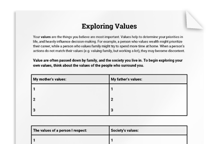Exploring Values