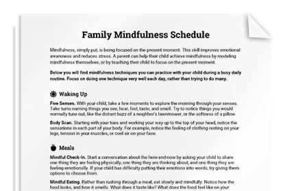 Family Mindfulness Schedule