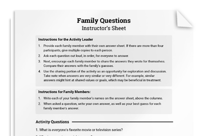 Family Questions Activity