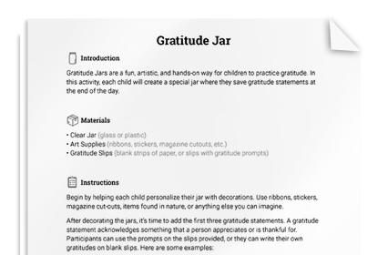 Gratitude Jar Activity