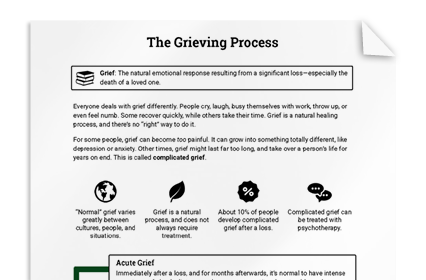 Grief Worksheets Therapist Aid