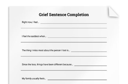 Grief Worksheets Therapist Aid