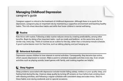 Managing Childhood Depression: Caregiver's Guide