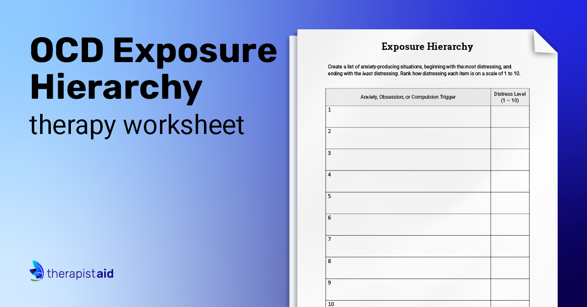 OCD Exposure Hierarchy Packet (Worksheet) | Therapist Aid