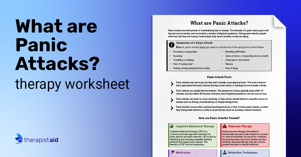 Panic Attack Info Sheet (Worksheet) | Therapist Aid