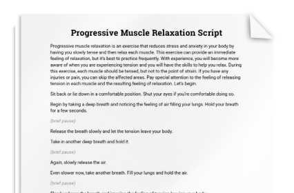 Progressive Muscle Relaxation Script