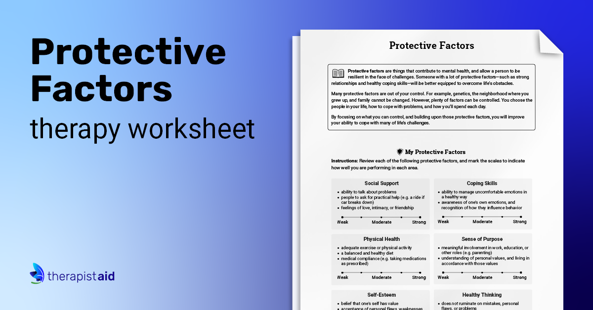 Protective Factors (Worksheet) | Therapist Aid