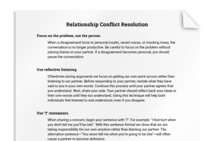 Relationship Conflict Resolution