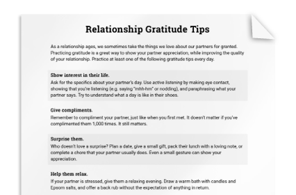 Relationship Gratitude Tips