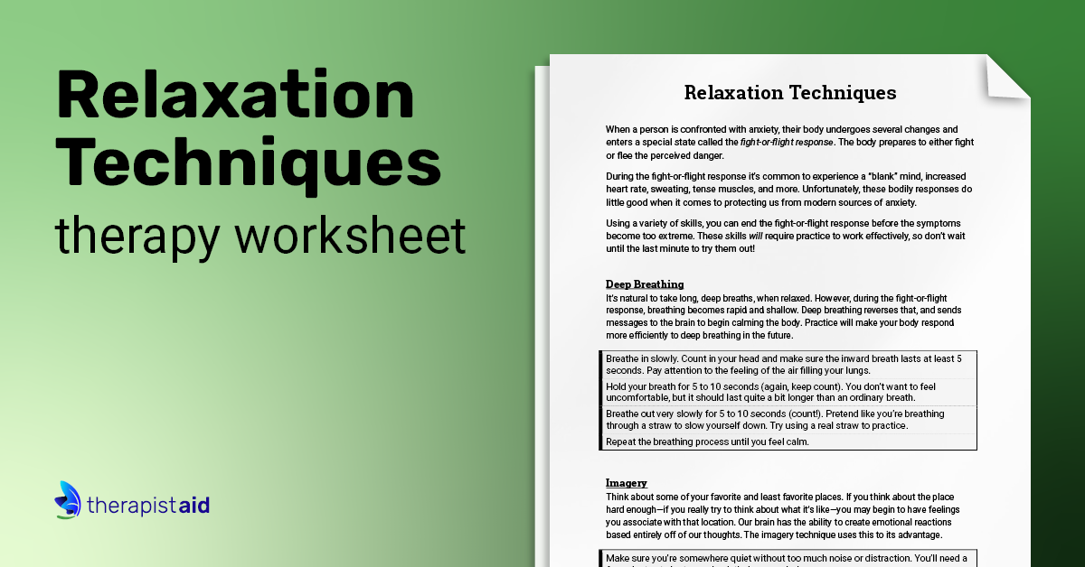 Relaxation Techniques (Worksheet) | Therapist Aid