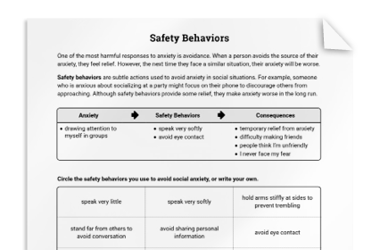 Social Anxiety Safety Behaviors