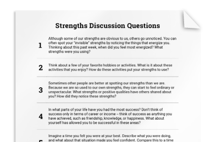 Strengths Discussion Questions