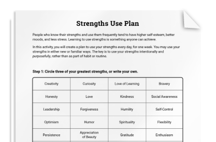 Strengths Use Plan