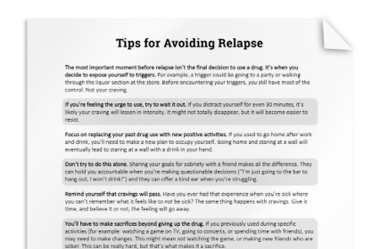 Tips for Avoiding Relapse