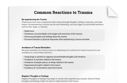 Common Reactions to Trauma