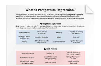 Postpartum Depression Info Sheet