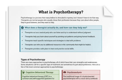 Psychotherapy Info Sheet